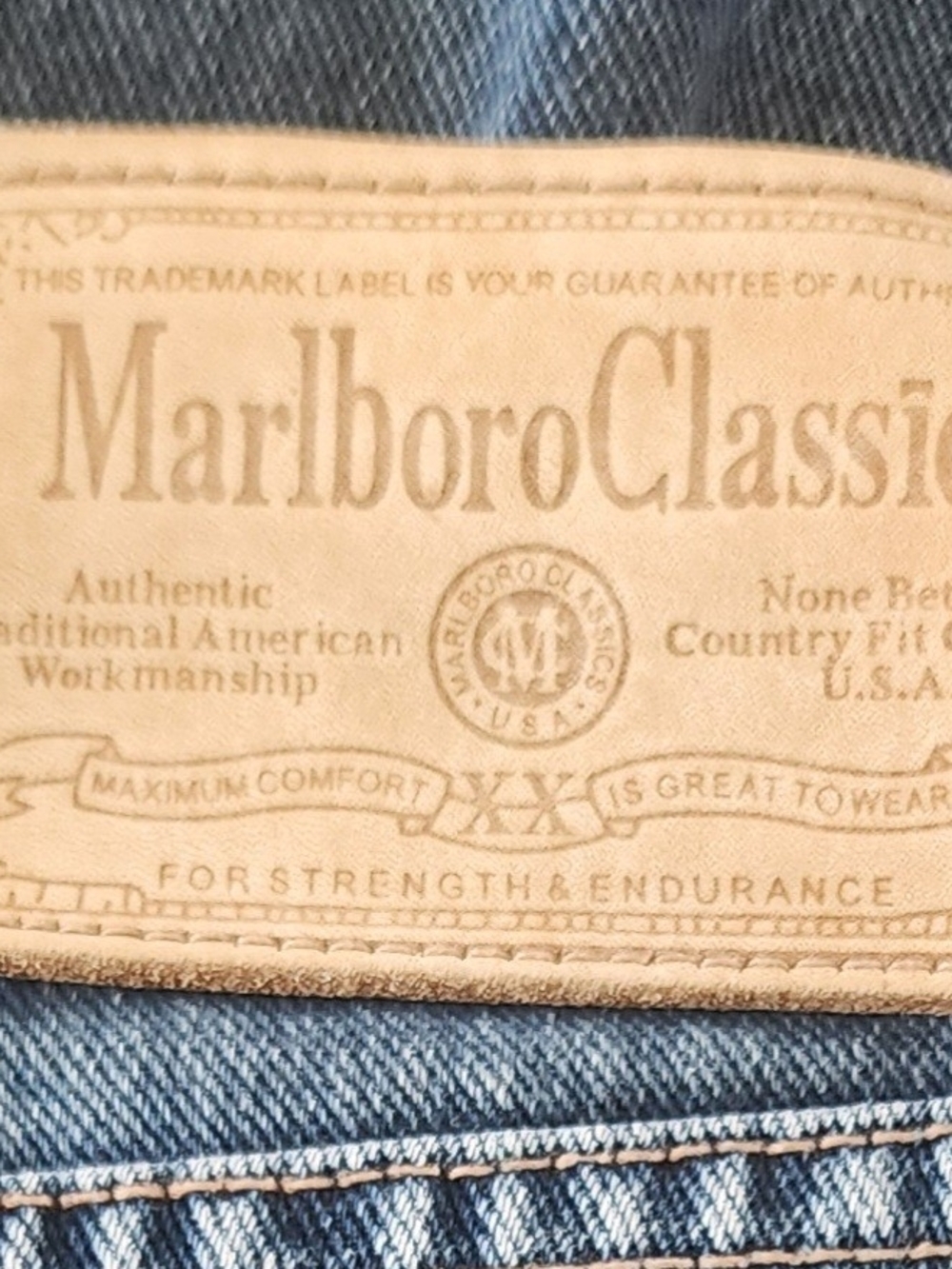 Vintage Marlboro Classics Jeans 31x27 Made in USA Straight Leg 100% Cotton Y2K